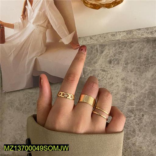 Black Hip Hop Rings Set 3 Pcs Adjustable Matte Finish