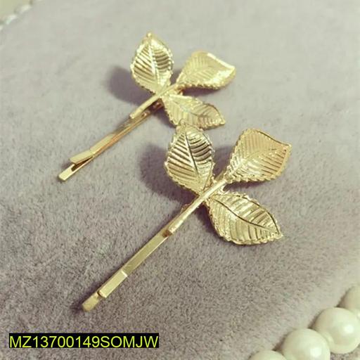 Golden Leaf Hairpins for Women Wedding Office Wear