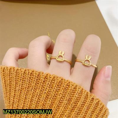 Golden Bunny Rings Adjustable Finger Size Lightweight Pakistani Women