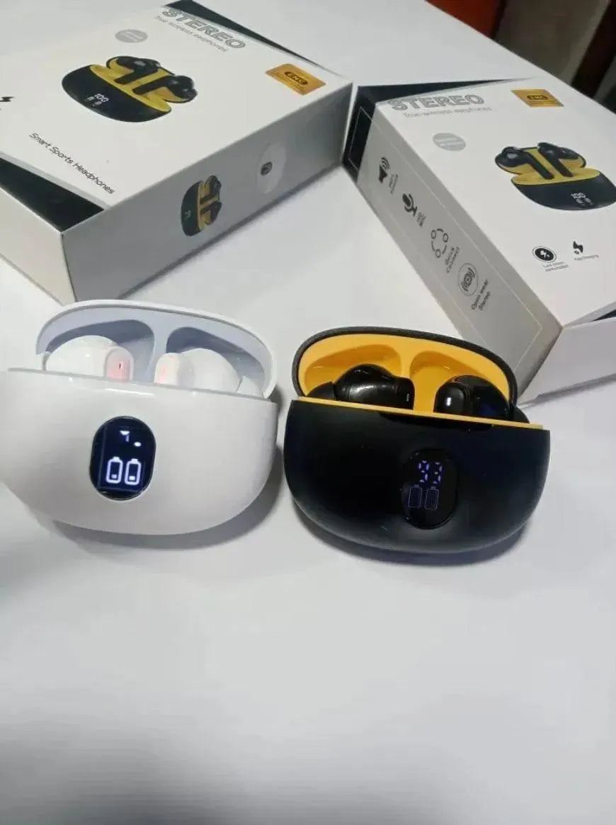 Wireless Earbuds with Charging Case Black Yellow