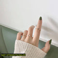 Golden 5Pcs Korean Style Adjustable Rings Set