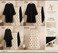 Linen Cotton Lawn Heart Print Co-Ord Set with Black & Half White Trouser for Women