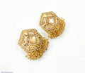 Golden Crystal Earrings for Pakistani Bridal & Party Wear