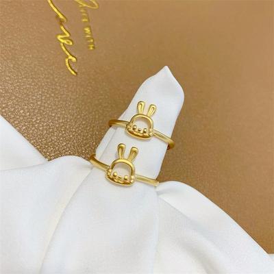 Golden Bunny Rings Adjustable Finger Size Lightweight Pakistani Women