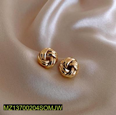 Golden Geometric Stud Earrings for Women