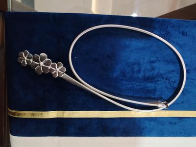 Silver Flower Waist Belt Adjustable 28-34"